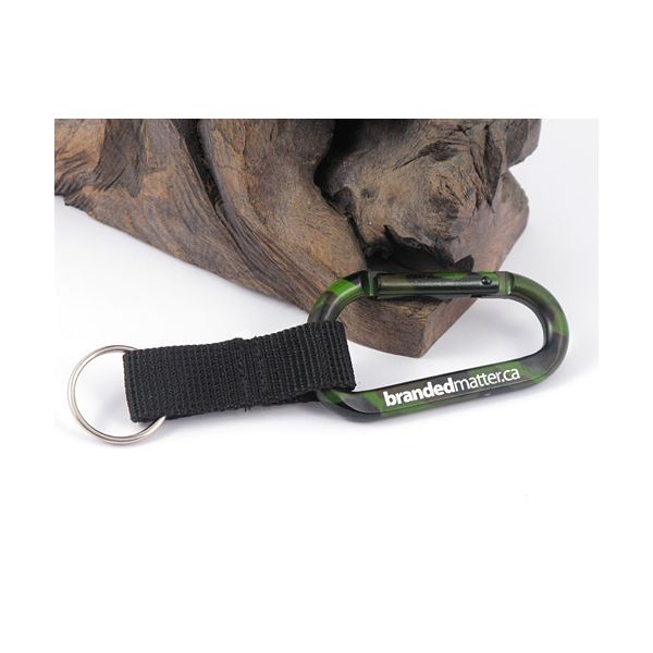 Large 80mm Camouflage Carabiners with Strap
