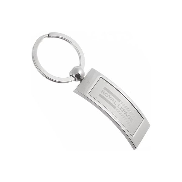 Curved Rectangle Branded Keychains