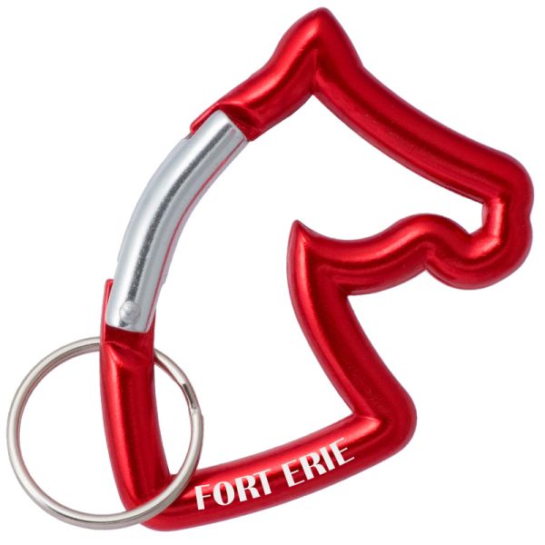 Horse head shaped carabiner with customized engraving