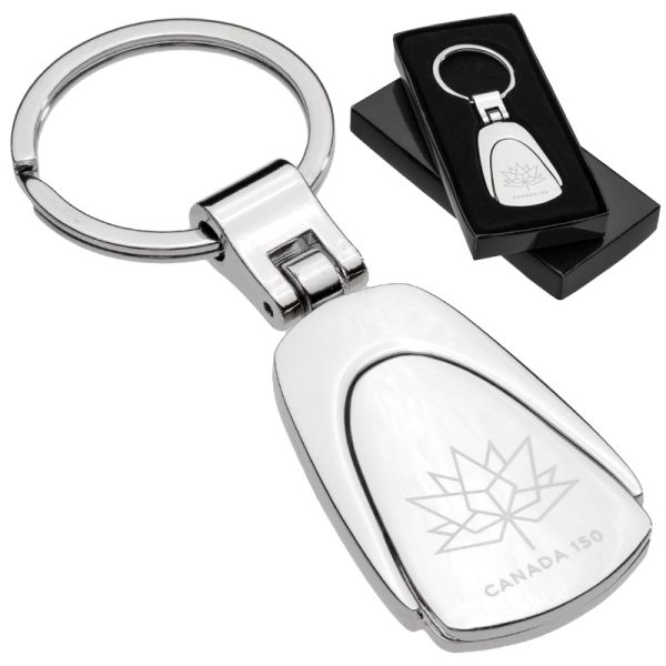 Custom laser engraved metal fob keychain